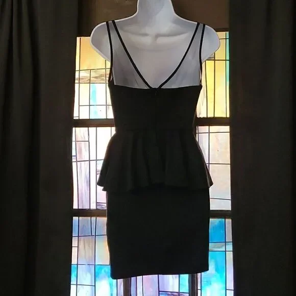 Black Aqua Mini Sheer Top Dress Juniors Size XS - Picture 2 of 7